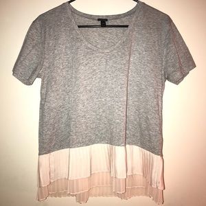 J. Crew Pink Ruffle Tee